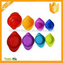 Hot-selling BPA Free Heat Resistant Collapsible Silicone Measuring Cups